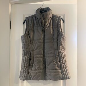 Shiny gray puffy vest